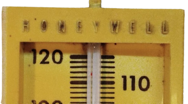 1960 USA  HONEYWELL TERMOMETRE EV İCİ SICAKLIK SOGUKLUK OLCER DERECE CAM CUBUK İCERSİNDE KIRMIZI CIVA