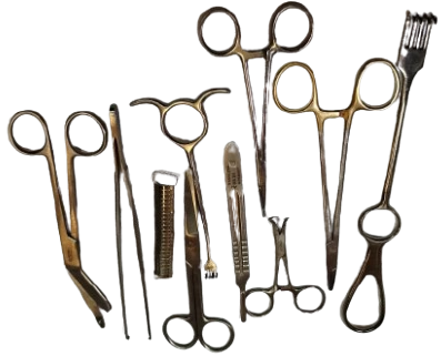 1950 AESCULAP, MARTIN VEYA LAWTON AMELİYAT EL ALETLERİ KARISIK 10 ADET FARKLI KULLANILAN  ALMAN MALI