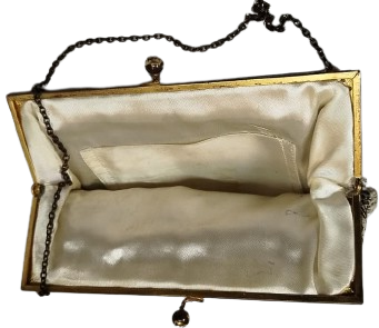 OSMANLI KANEVİCE MANDAL KISMI METAL AC KAPA DEGERLİ PARLAK TASLI BAYAN GECE CANTASI