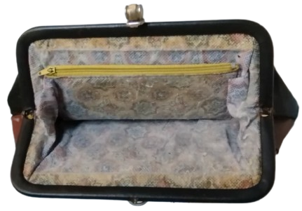 1960 HAKİKİ KARISIK DERİ DEN TASARLANMIS BAYAN EL CANTASI