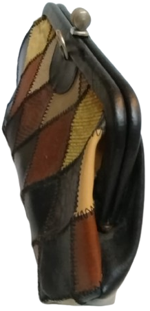 1960 HAKİKİ KARISIK DERİ DEN TASARLANMIS BAYAN EL CANTASI