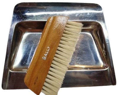 1970 BALLY MASA UZERİ TEMİZLEME FARAS VE FIRCA KROM CELİK PASLANMAZ 