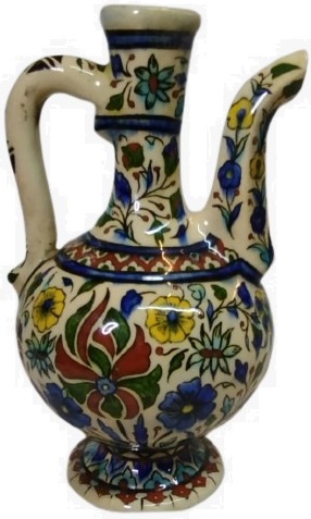 1931 TARİHLİ KÜTAHYA TARZI ÖZEL İMALAT VAFTİZ İBRİĞİ  İMZALI SEREMONİ USTA HACI MİNYAS 