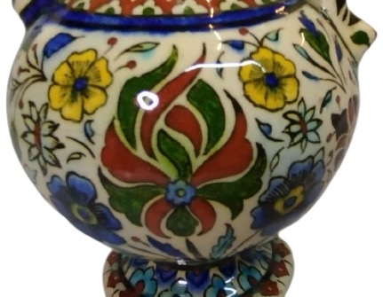 1931 TARİHLİ KÜTAHYA TARZI ÖZEL İMALAT VAFTİZ İBRİĞİ  İMZALI SEREMONİ USTA HACI MİNYAS 