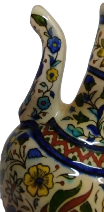 1931 TARİHLİ KÜTAHYA TARZI ÖZEL İMALAT VAFTİZ İBRİĞİ  İMZALI SEREMONİ USTA HACI MİNYAS 