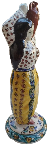 1950 ANADOLUDA OMUZUNDA SU TASIYAN YORESEL KIYAFETLİ KOYLU KADINI ERMENİ USTA  HACI MİNYAS İSİ