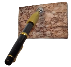 1970 VINTAGE MASA ÜSTÜ MERMER KALEMLİK (DESK PEN STAND) VE TÜKENMEZ KALEM.MASA UZERİ MERMER KALEMLIK 