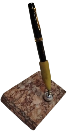 1970 VINTAGE MASA ÜSTÜ MERMER KALEMLİK (DESK PEN STAND) VE TÜKENMEZ KALEM.MASA UZERİ MERMER KALEMLIK 