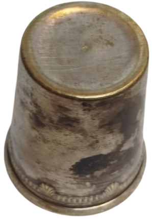 1950 LER FRANSIZ  ÜRETİMİ PİRİNÇ TABANLI GÜMÜŞ KAPLAMA SILVER PLATED BRASS VINTAGE ŞIK İÇKİ BARDAĞI