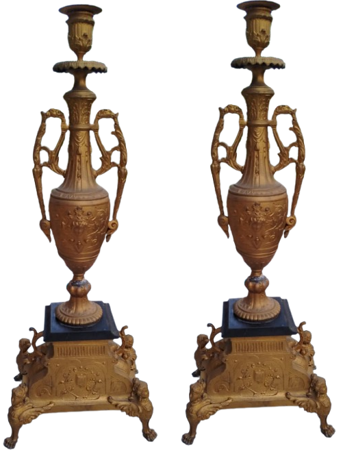 BÜYÜK BOY FRANSIZ GARNITURE SETİ: MERMER KAİDELİ ARP ÇALAN KIZ TEMALI MÜZİKAL ŞÖMİNE SAATİ VE İKİ ADET ŞAMDAN