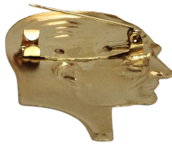 MUSTAFA KEMAL PASA ATATURK ALTIN KAPLAMA İGNELİ BUYUK BOY YAKA ROZETİ