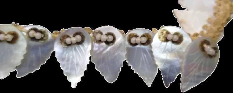 OSMANLI ANTİKA EL YAPIMI OZEL TASARIM SEDEF ÇINAR YAPRAĞI KESİMİ BAYAN KOLYE ÖZEL ZANAAT PARÇASI