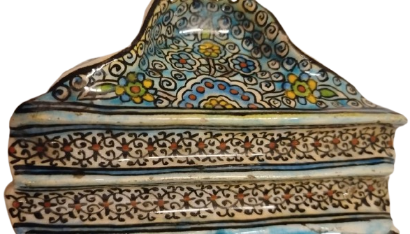 1930 KUTAHYA CİNİ TAMAMI ERMENİ USTA EL  HACI MİNYAS YAPIM EL BOYAMA KUSLU HOKKA TAKIMI