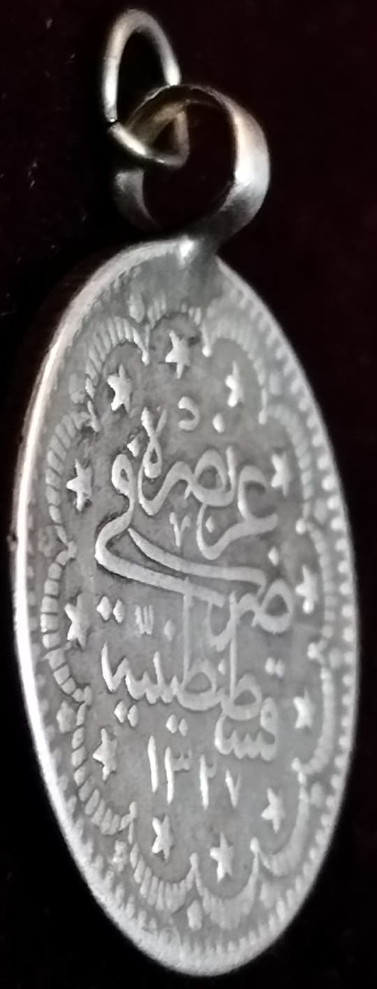 OSMANLI GÜMÜŞ 5 KURUŞ SULTAN 5. MEHMED REŞAD DÖNEMİ (1327/9 KOSTANTİNİYE BASIMI, SON DERECE NADİR)