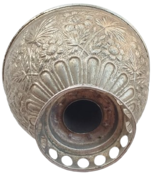 NADİR ANTİKA OSMANLI DÖNEMİ EL İŞÇİLİĞİ KABARTMA BAKIR GAZ LAMBASI HAZNESİ