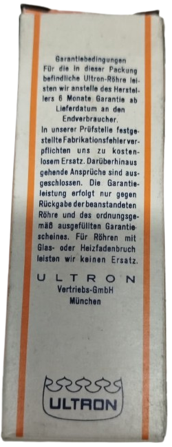 ULTRON 6X5 GT VACUUM TUBE LAMBA KULLANILMAMIŞ KUTUSUNDA (FULL-WAVE RECTIFIER) GERMANY
