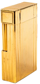 ORJINAL S.T. DUPONT MODEL LIGNE 1 PARİS MADE IN FRANCE ALTIN KAPLAMA DESEN VERTICAL LINES GAZLI TASLI MEKANİK CAKMAK SORUNSUZ