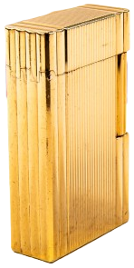 ORJINAL S.T. DUPONT MODEL LIGNE 1 PARİS MADE IN FRANCE ALTIN KAPLAMA DESEN VERTICAL LINES GAZLI TASLI MEKANİK CAKMAK SORUNSUZ