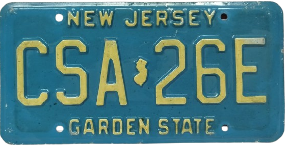 USA AMERİKA ABD'NİN NEW JERSEY  CSA 26E  GARDEN STATE ALUMİNYUM TRAFİKDE KULLANILMIS ORJINAL