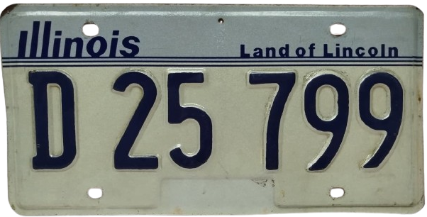 USA AMERİKA ILLINOIS ILLINOIS "LAND OF LINCOLN" D 25 799 TRAFİKDE KULLANILMIS ORJINAL PLAKA