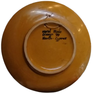 1989 KIBRIS 5. ULUSLARARASI TAEKWONDO ŞAMPİYONASI TABAĞI SERAMİK TAMAMEN EL CİZİM BOYAMA YAPIM