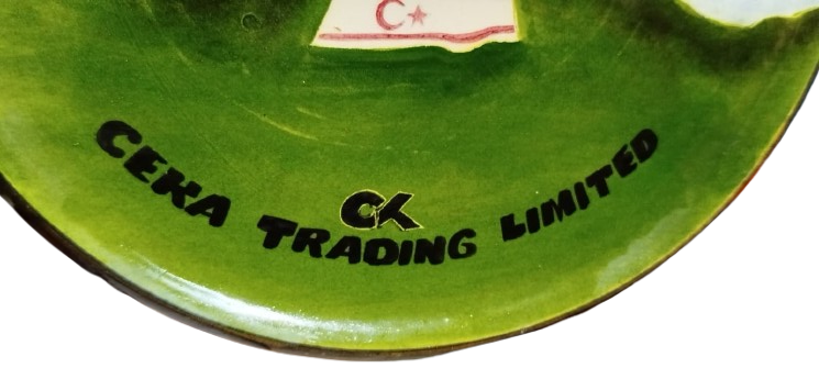 1989 KIBRIS 5. ULUSLARARASI TAEKWONDO ŞAMPİYONASI TABAĞI SERAMİK TAMAMEN EL CİZİM BOYAMA YAPIM