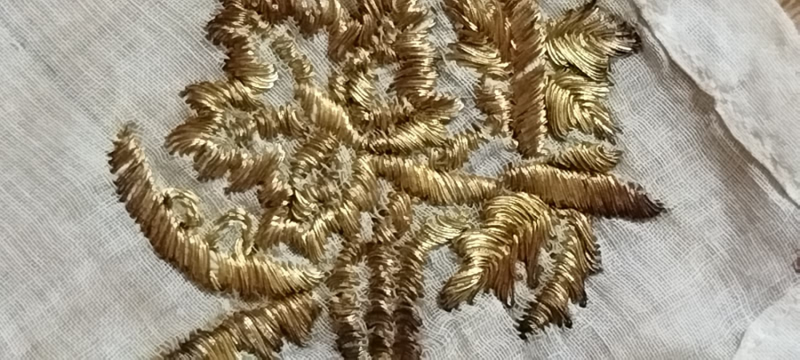 1900 OSMANLI ALTIN TEL KIRMA CEVRE DORT KENER EL İSLEME KARE FORMDA OZEL GUNLER İCİN