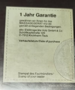 ABC MASSAGEGERAET 412 VİBRASYONLU MASAJ ALETİ - BATI ALMANYA ÜRETİMİ 4 BAŞLIKLI NOSTALJİK KİŞİSEL BAKIM SETİ