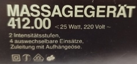 ABC MASSAGEGERAET 412 VİBRASYONLU MASAJ ALETİ - BATI ALMANYA ÜRETİMİ 4 BAŞLIKLI NOSTALJİK KİŞİSEL BAKIM SETİ