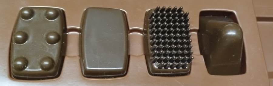 ABC MASSAGEGERAET 412 VİBRASYONLU MASAJ ALETİ - BATI ALMANYA ÜRETİMİ 4 BAŞLIKLI NOSTALJİK KİŞİSEL BAKIM SETİ