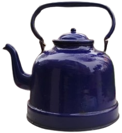 1940 ANTIKA LACIVERT RENK 3 LITRE KAPASITELI ORJINAL EMAYE CAYDANLIK VE DEKORATIF MUTFAK OBJESI