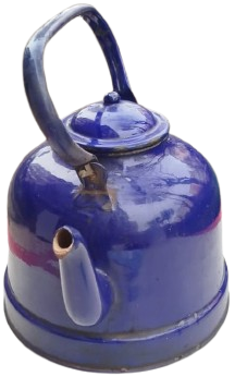 1940 ANTIKA LACIVERT RENK 3 LITRE KAPASITELI ORJINAL EMAYE CAYDANLIK VE DEKORATIF MUTFAK OBJESI