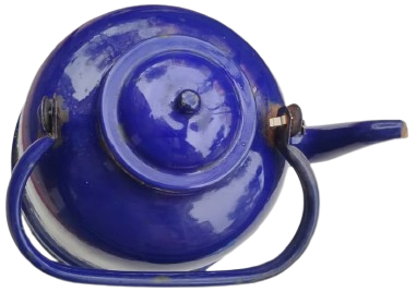 1940 ANTIKA LACIVERT RENK 3 LITRE KAPASITELI ORJINAL EMAYE CAYDANLIK VE DEKORATIF MUTFAK OBJESI