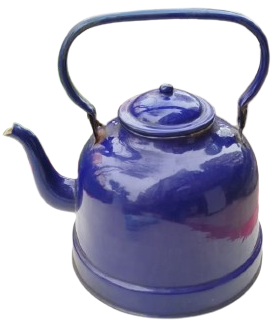 1940 ANTIKA LACIVERT RENK 3 LITRE KAPASITELI ORJINAL EMAYE CAYDANLIK VE DEKORATIF MUTFAK OBJESI