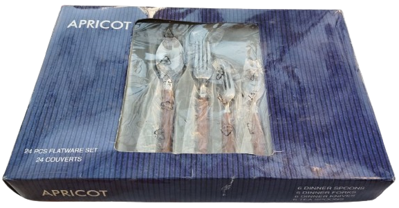 1970 APRICOT 24 PARCA YEMEK KASIK CATAL BICAK TAKIMI ORJINAL KUTUSUNDA 