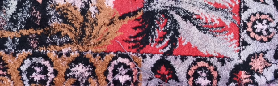 1970 FLOŞ KADİFE EL TEZGAH DOKUMA SARAYDAN KIZ KACIRMA TEMALI BÜYÜK BOY DUVAR HALISI