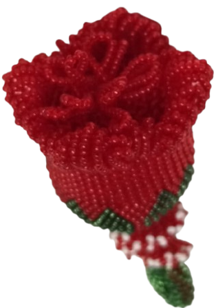 EL EMEĞİ HAPİSHANE İŞİ BONCUKLU KIRMIZI GÜL AKSESUAR HAPİSHANE İSİ BONCUK ANAHTARLIK KIRMIZI GUL