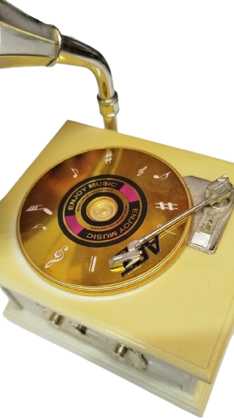 1990 ART DİSC ENJOY MUSİC TUMTABLE LATERNALI MUZİK KUTUSU GRAMAFON TASARIMLI TAKI ÇEKMECELİ 