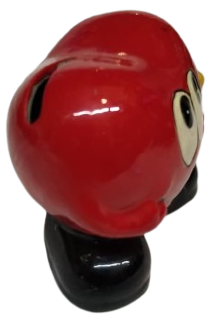 1990 EL BOYAMASI SERAMİK KALP FİGÜRLÜ KUMBARA ALTI ACILIR KAPANIR KAPAKLI KUMBARA