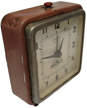 1960 SERKİSOF MEKANİK MASA SAAT ANTIKA SERKISOF DEMIRYOLLARI HATIRASI 4 JEWELS KURMALI MASA SAATI