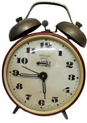 1960 SERKİSOF MEKANİK MASA SAAT ANTIKA SERKISOF DEMIRYOLLARI HATIRASI 4 JEWELS KURMALI MASA SAATI 