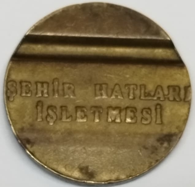 1960 ANTİKA ŞEHİR HATLARI VAPUR JETONU PİRİNC CİFT KANALLI ADALAR YALOVA ÇINARCIK HATTI ORJINAL JETON