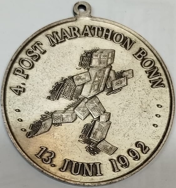 1992 ALMANYA BONN POSTA MARATONU KOŞUSU ORİJİNAL KOLEKSİYONLUK GÜMÜŞ KAPLAMA MADALYA