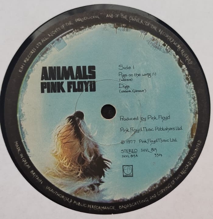 1977 PINK FLOYD ANIMALS İNGİLTERE BASKI ORİJİNAL 33 LP PLAK KOLEKSİYONLUK EFSANE ALBÜM