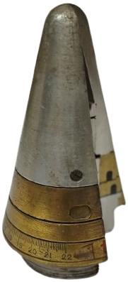 OSMANLI BİRİNCİ DÜNYA SAVAŞI DÖNEMİNDEN KALMA ANTİKA PİRİNÇ AYARLI TOP MERMİ TAPASI KESİTİ