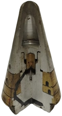 OSMANLI BİRİNCİ DÜNYA SAVAŞI DÖNEMİNDEN KALMA ANTİKA PİRİNÇ AYARLI TOP MERMİ TAPASI KESİTİ