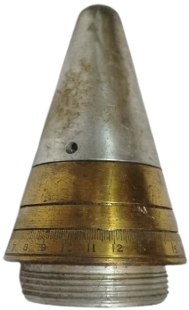 OSMANLI BİRİNCİ DÜNYA SAVAŞI DÖNEMİNDEN KALMA ANTİKA PİRİNÇ AYARLI TOP MERMİ TAPASI KESİTİ