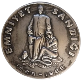 1868 1968 EMNİYET SANDIĞI 100. YIL ANISINA ÖZEL TASARIM NADİR GÜMÜŞ MADALYON