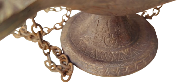 GELENEKSEL ANTEP İŞİ EL YAPIMI ZİNCİRLİ ANTİKA GÖRÜNÜMLÜ PİRİNC DOKUM ASMA KANDİL