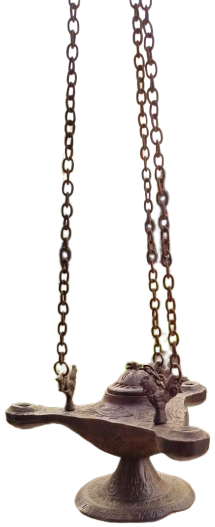 GELENEKSEL ANTEP İŞİ EL YAPIMI ZİNCİRLİ ANTİKA GÖRÜNÜMLÜ PİRİNC DOKUM ASMA KANDİL